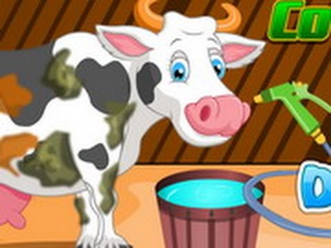 Мультик: уход за домашним животным - коровой/Cartoon: Pet Grooming - cow